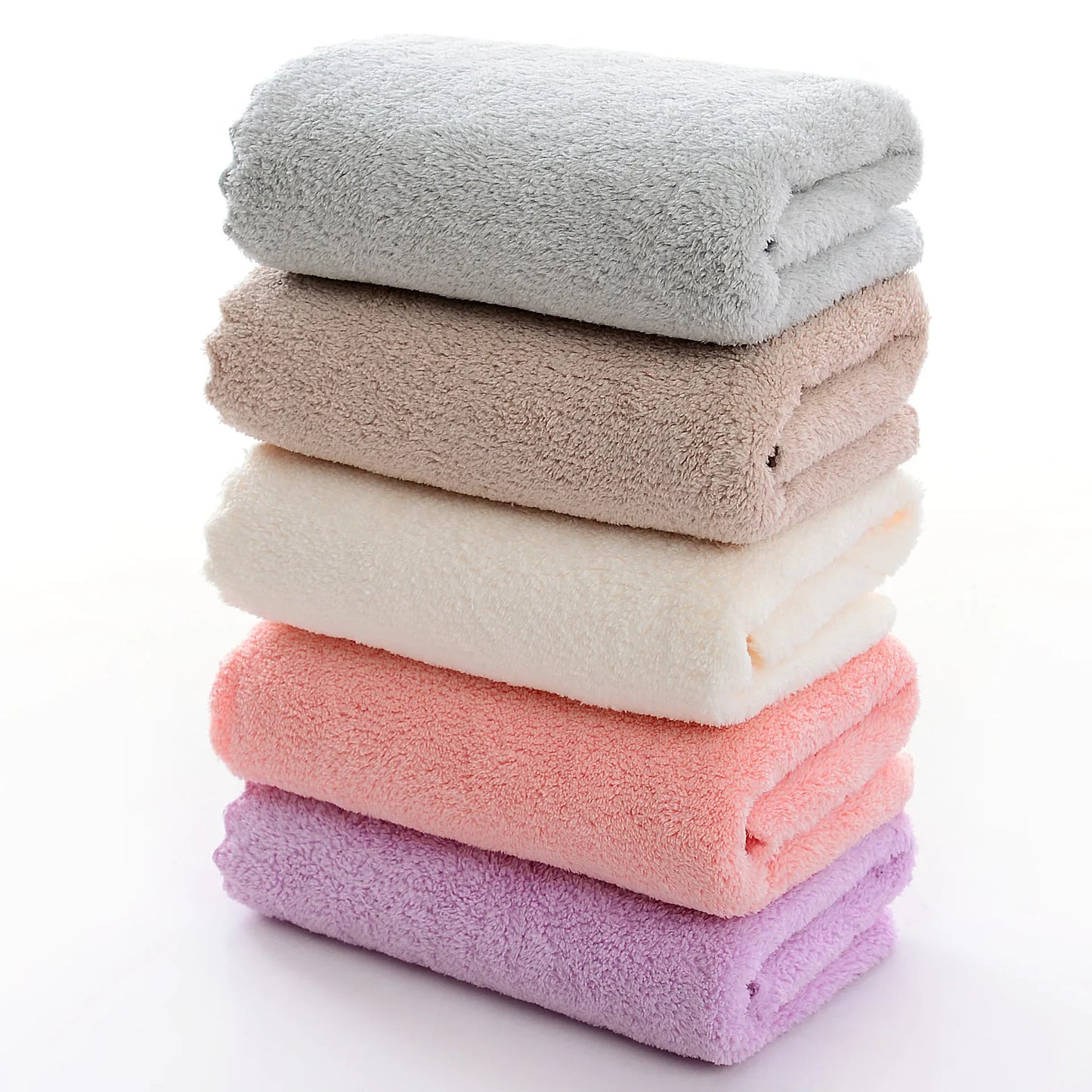 Coral Velvet Cut Edge Towel Plain Wash Soft Face Towel for Home Polyester Bath Towels for Bathroom
