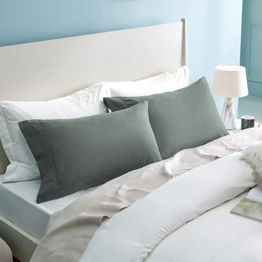 2pcs/set 51*66cm/51*101cm Rectangle Polyester Fabric Pillow Cases For Home/Hotel Pillowcases Solid Color Pillow Covers