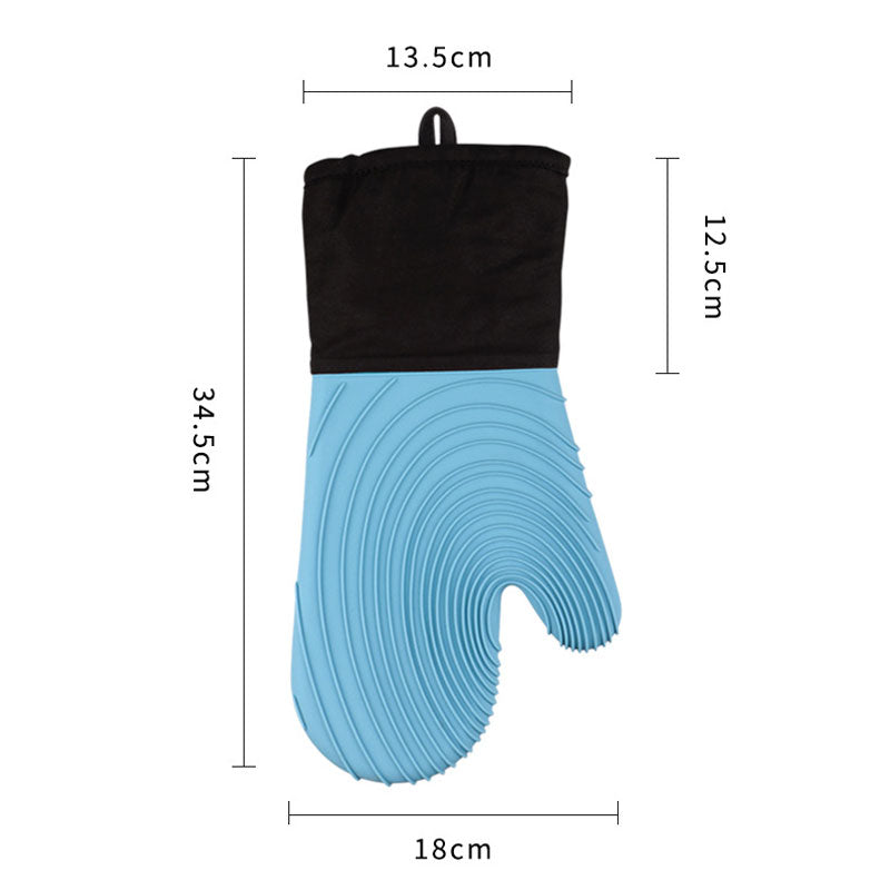 Extra Long Professional Silicone Oven Mitt With Quilted Liner Flexible Heat Resistant Oven Gloves 1 Pair Kitchen Essentials