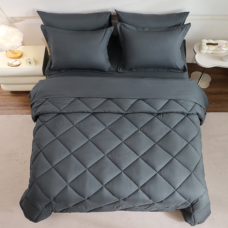 Twin Full Queen King Comforter Mattress Topper Bed Sheet And Pillowcases White Set In A Carton