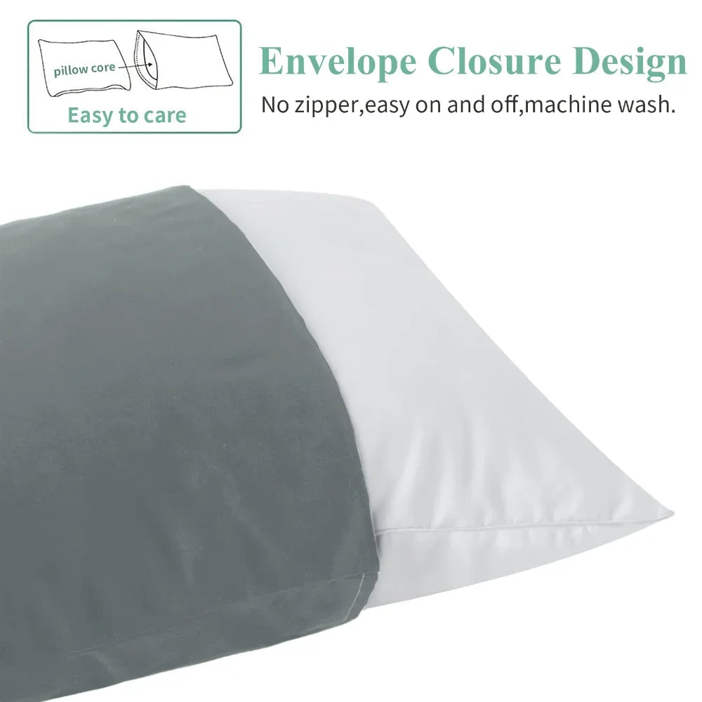 2pcs/set 51*66cm/51*101cm Rectangle Polyester Fabric Pillow Cases For Home/Hotel Pillowcases Solid Color Pillow Covers