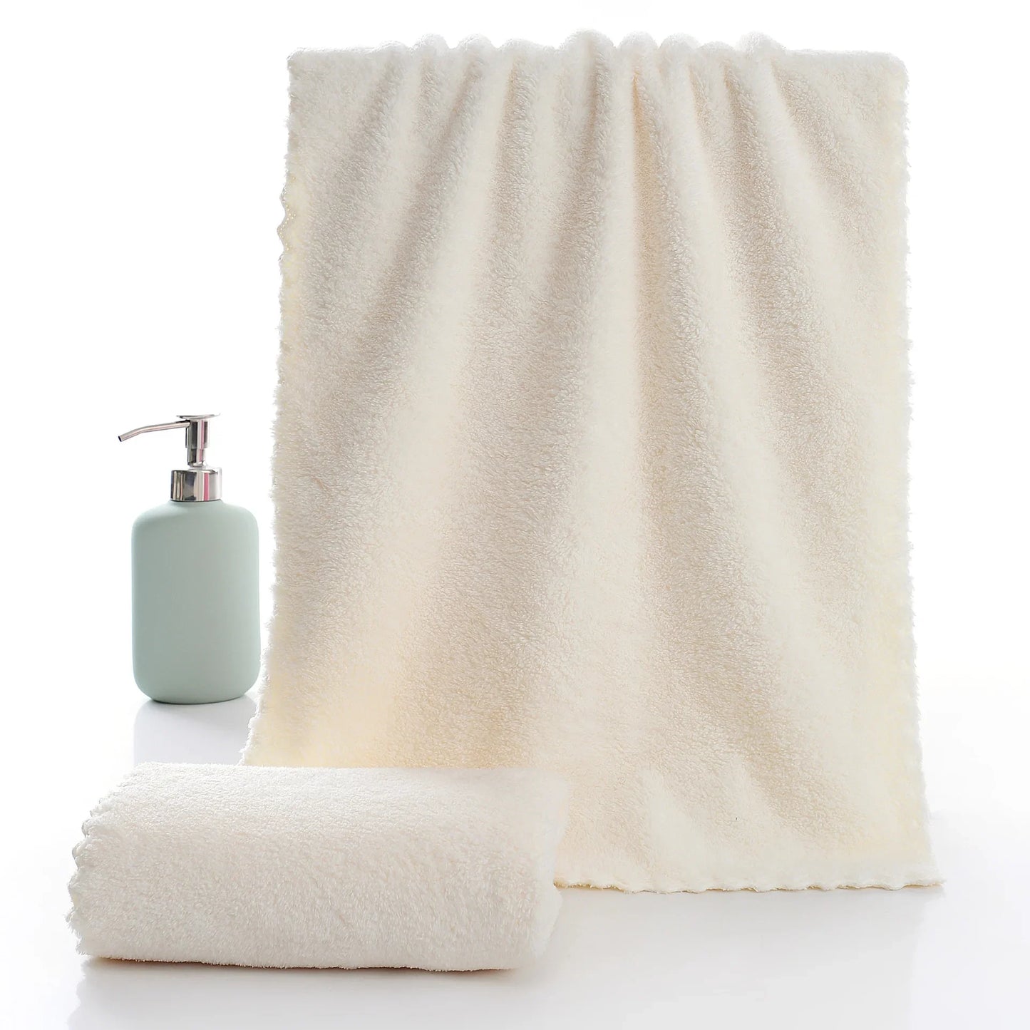 Coral Velvet Cut Edge Towel Plain Wash Soft Face Towel for Home Polyester Bath Towels for Bathroom