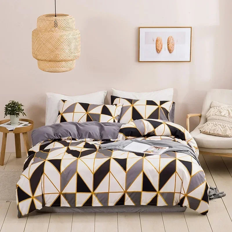 Geometric Soft Queen Duvet Cover Set King Size Soft Comfortable Double Bedding Set 220x240 Comfortable Durable Quilt Cover Sets