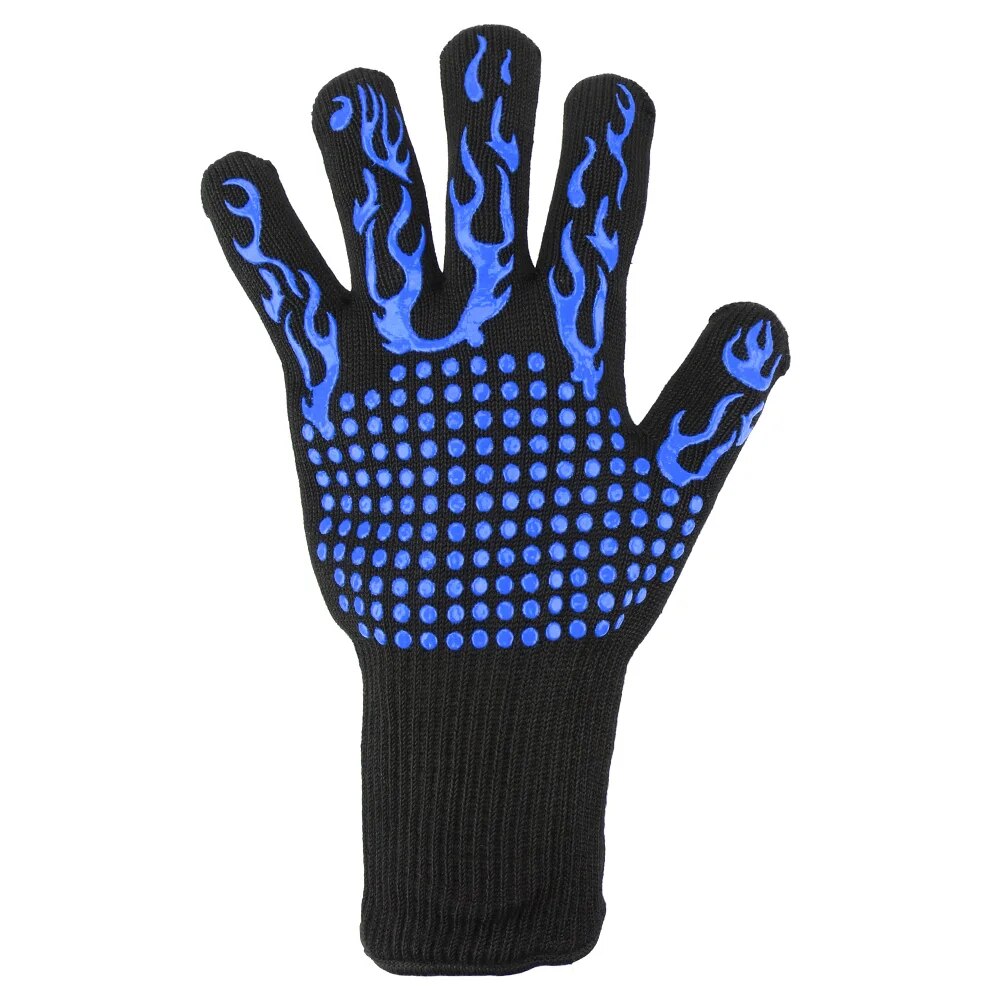 300-500 Centigrade BBQ Fire Gloves Flame Retardant Non-slip Fireproof Extreme Heat Resistant Microwave Oven Gloves Oven Mit