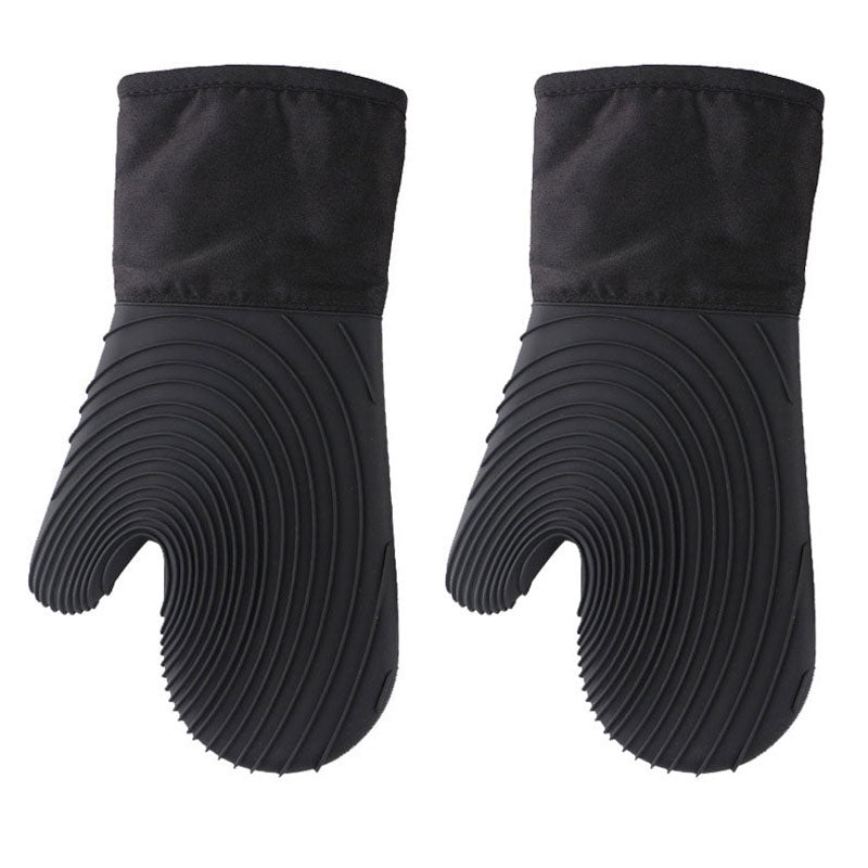 Extra Long Professional Silicone Oven Mitt With Quilted Liner Flexible Heat Resistant Oven Gloves 1 Pair Kitchen Essentials