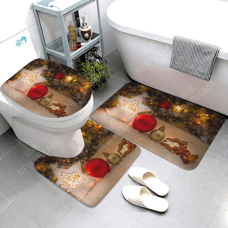 home bathroom floor mats Christmas decorations Bath Foot mat modern bathroom accessories rug Toilet mat Bathtub anti-slip carpet