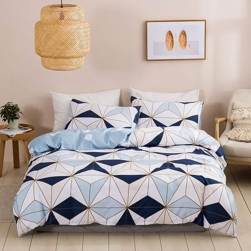 Geometric Soft Queen Duvet Cover Set King Size Soft Comfortable Double Bedding Set 220x240 Comfortable Durable Quilt Cover Sets