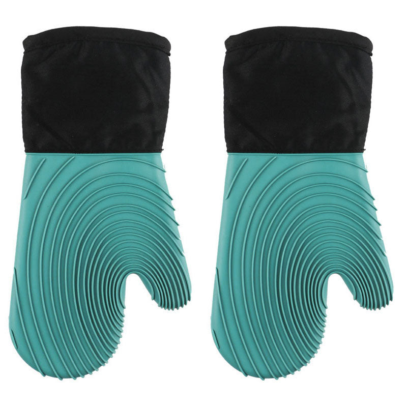 Extra Long Professional Silicone Oven Mitt With Quilted Liner Flexible Heat Resistant Oven Gloves 1 Pair Kitchen Essentials