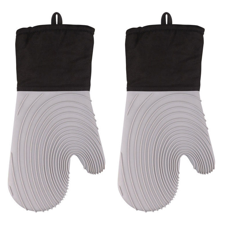 Extra Long Professional Silicone Oven Mitt With Quilted Liner Flexible Heat Resistant Oven Gloves 1 Pair Kitchen Essentials