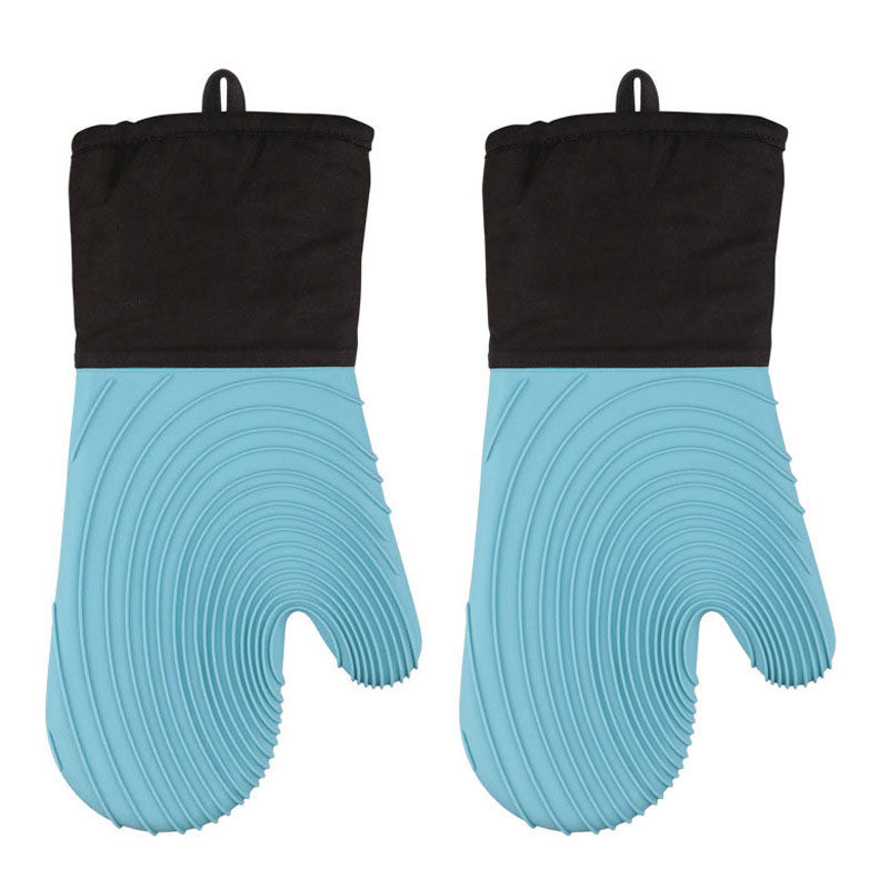 Extra Long Professional Silicone Oven Mitt With Quilted Liner Flexible Heat Resistant Oven Gloves 1 Pair Kitchen Essentials