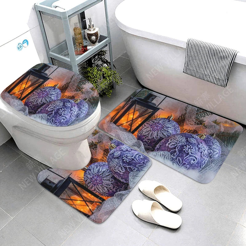 home bathroom floor mats Christmas decorations Bath Foot mat modern bathroom accessories rug Toilet mat Bathtub anti-slip carpet