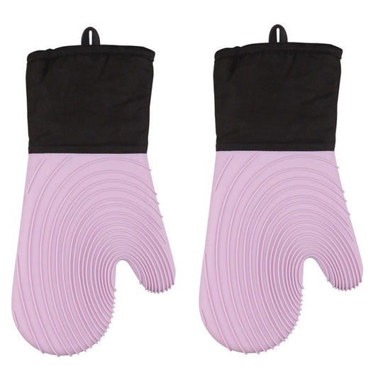 Extra Long Professional Silicone Oven Mitt With Quilted Liner Flexible Heat Resistant Oven Gloves 1 Pair Kitchen Essentials