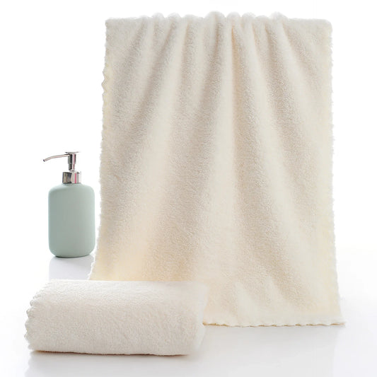 Coral Velvet Cut Edge Towel Plain Wash Soft Face Towel for Home Polyester Bath Towels for Bathroom