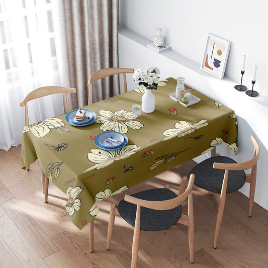 Vintage Floral Printed Tablecloth Rectangular Dining Room Decoration Home Textile Solid Color 395x640cm Furniture Accessories Ol