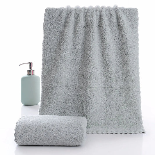 Coral Velvet Cut Edge Towel Plain Wash Soft Face Towel for Home Polyester Bath Towels for Bathroom